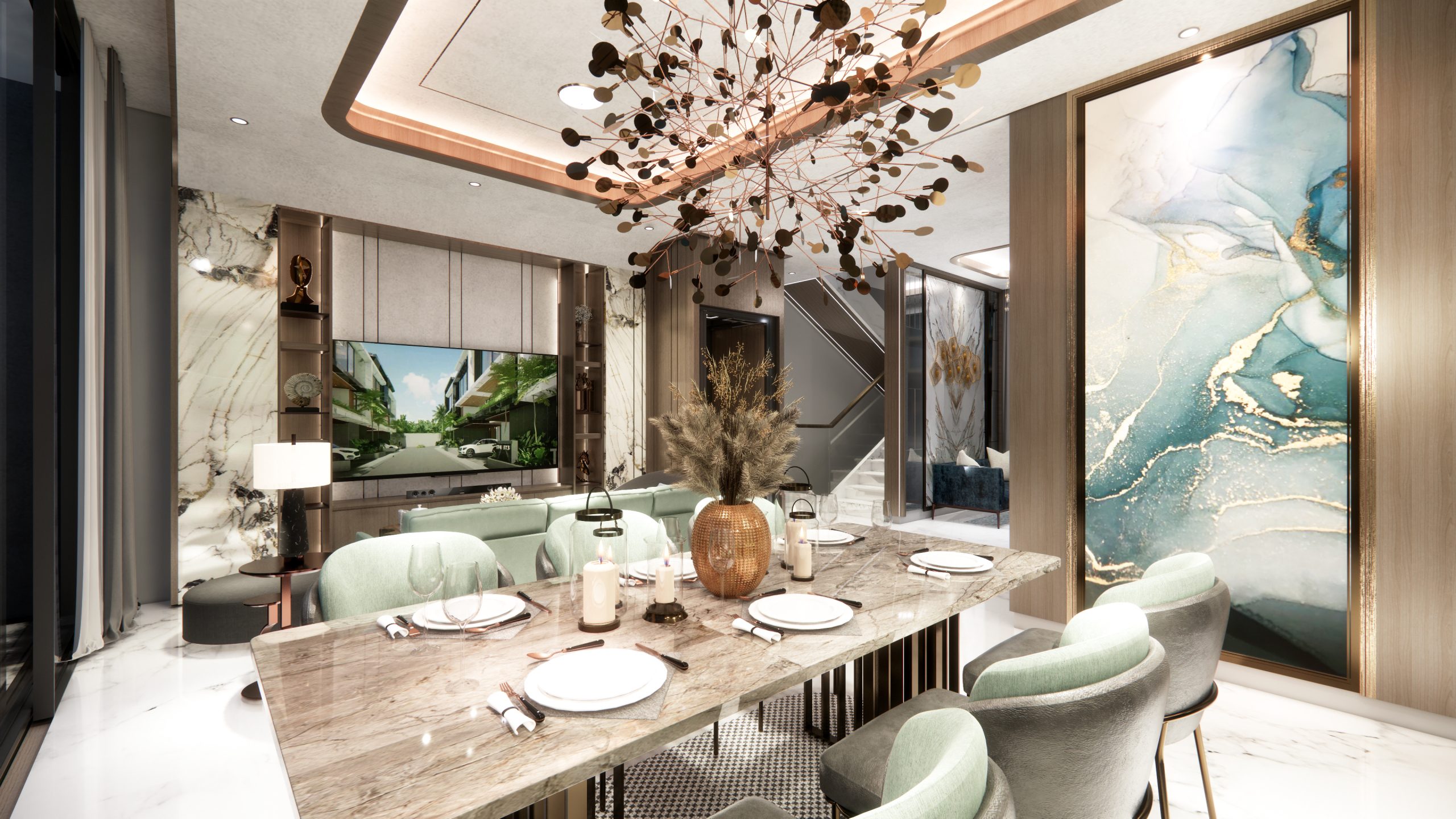 Premium Homes Bali interior blending modern and Balinese design elements