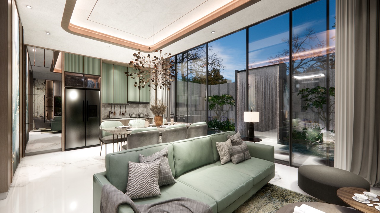 Luxury Living Bali house interior blending modern and Balinese elements